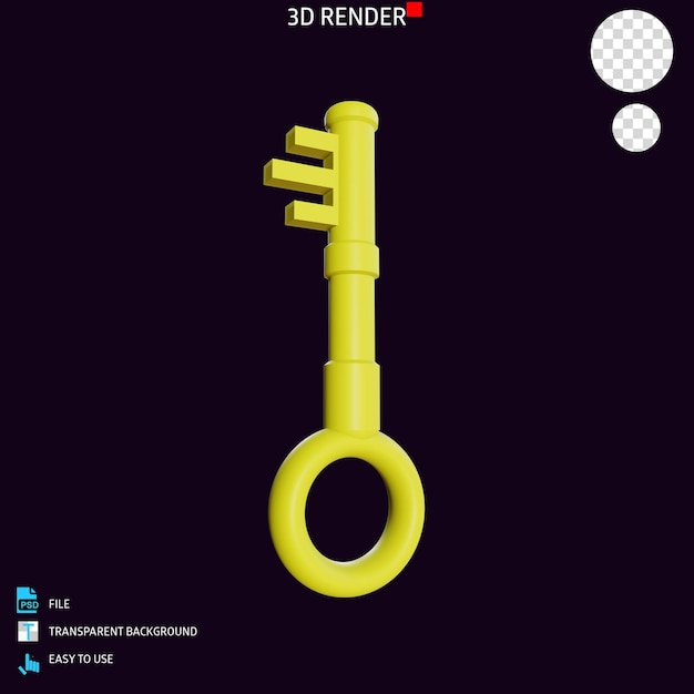 PSD 3d render icon key 10