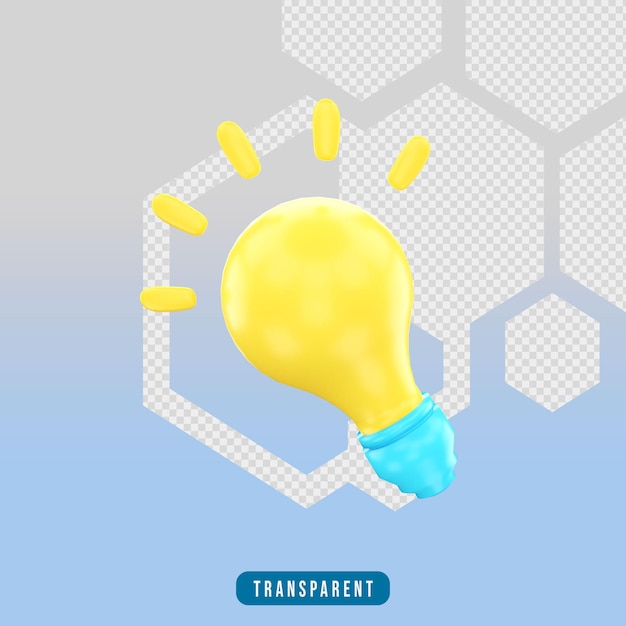 3d render icon lamp idea