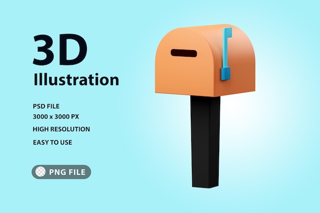 3d render icon letterbox