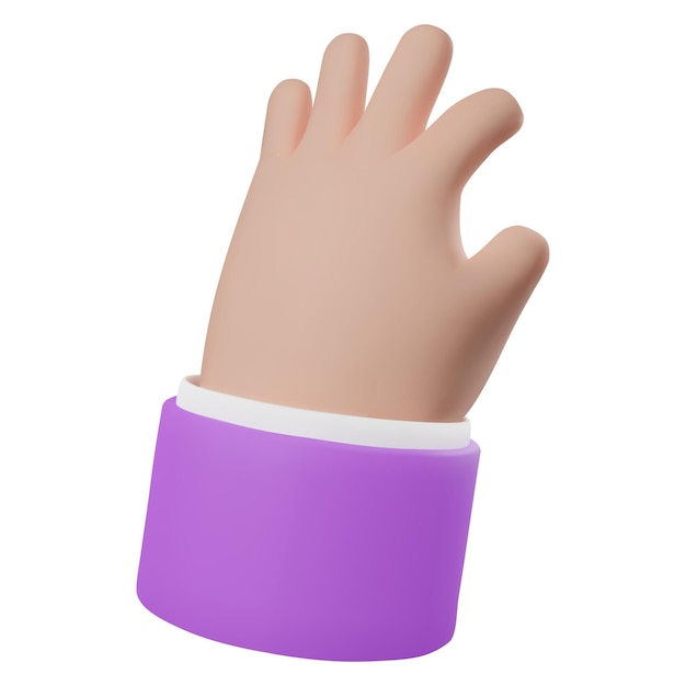 PSD 3d render icon of light skinned hand gesture vector illustration