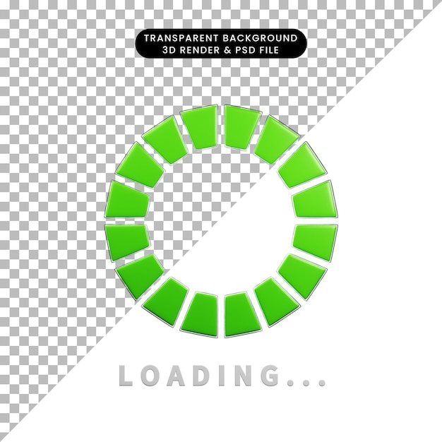PSD 3d render icon loading icon with 3d render style