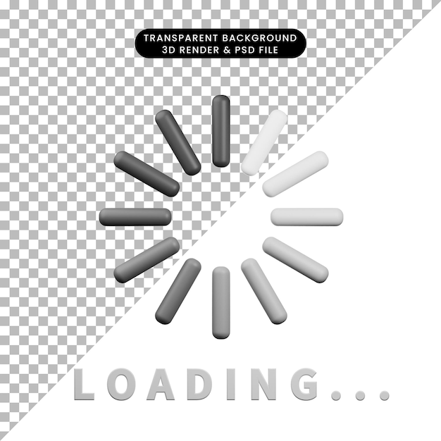 PSD 3d render icon loading icon with 3d render style