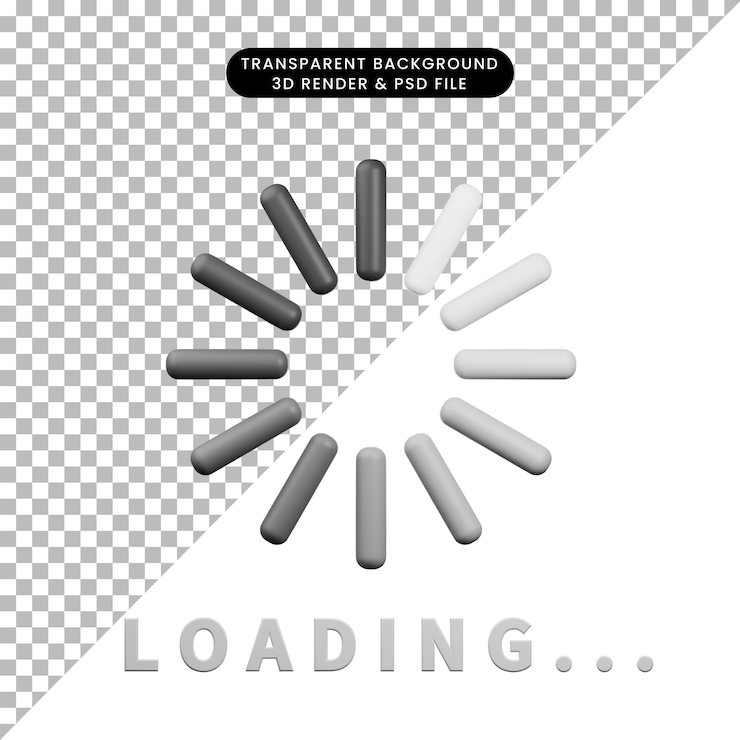 PSD 3d render icon loading icon with 3d render style