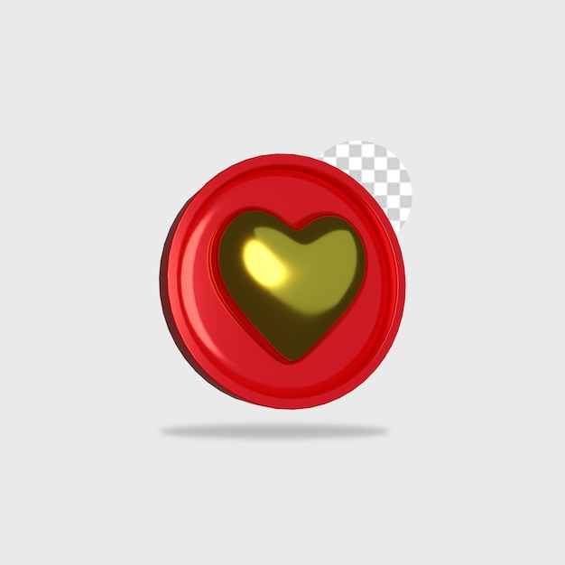 3d render icon love design