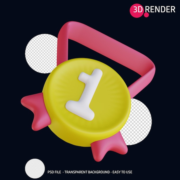 3d render icon medal