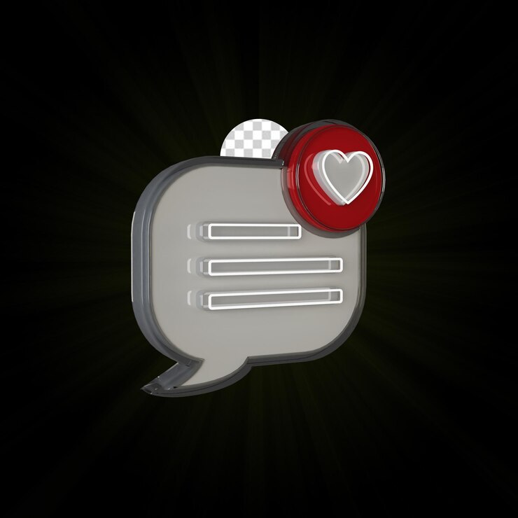 PSD 3d render icon message design