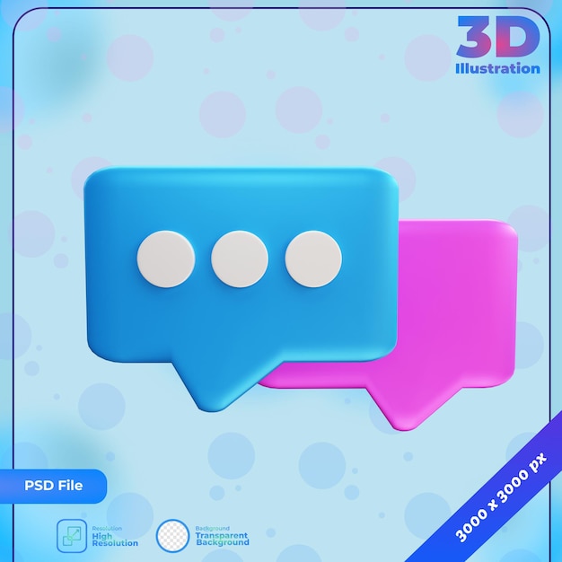 3d render icon message