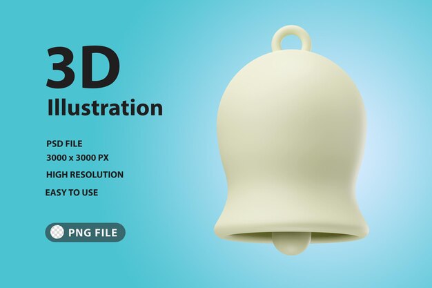 3d render icon notification bell