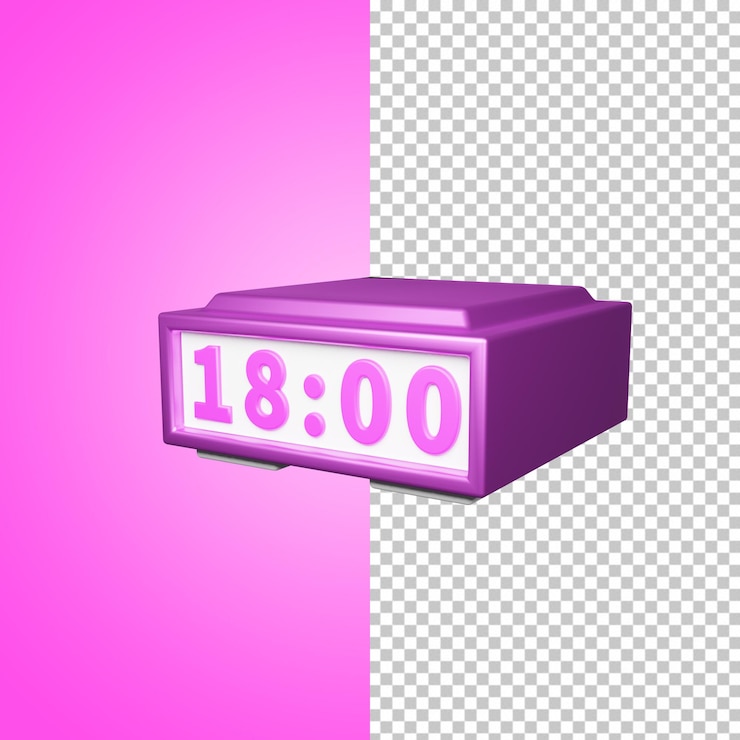PSD 3d render icon of ramadan kareem modern clock iftar time