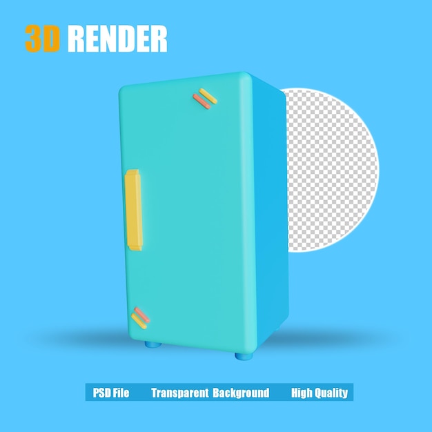 3d render icon refridgerator