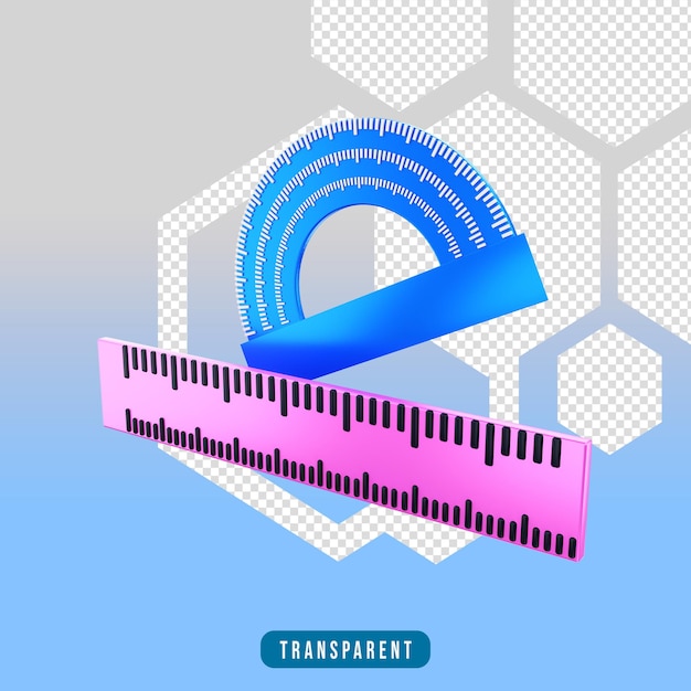 PSD 3d render icon ruler