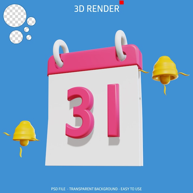 3d render icon save to date 11