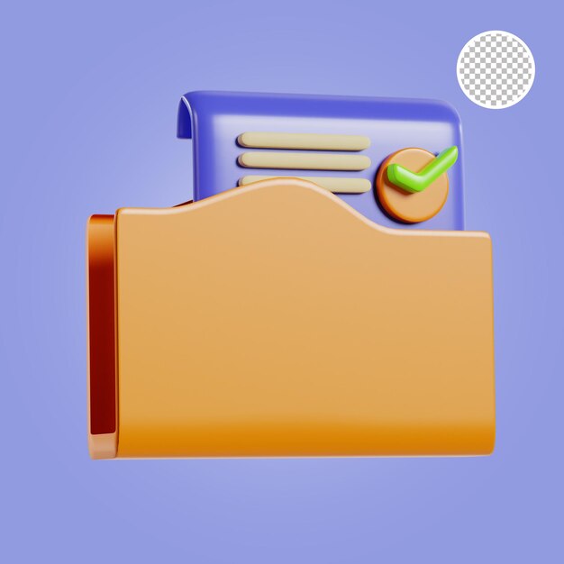 3d render icon save file document