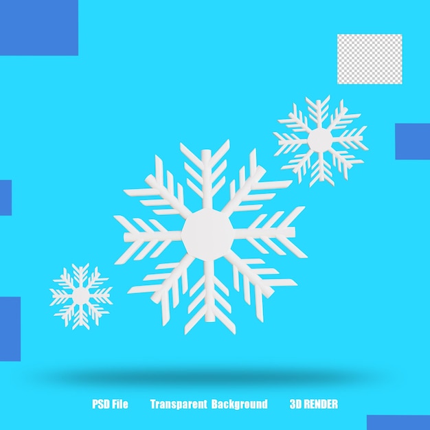 3d render icon snow