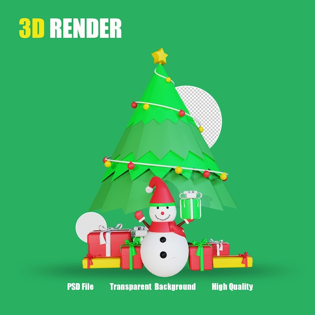 3D RENDER ICON SNOWMAN 2 CHRISTMAS