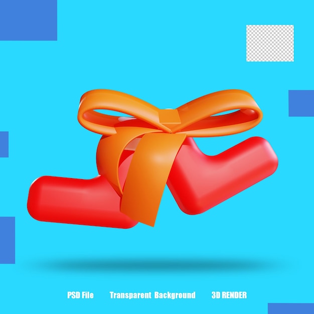 PSD 3d render icon sock