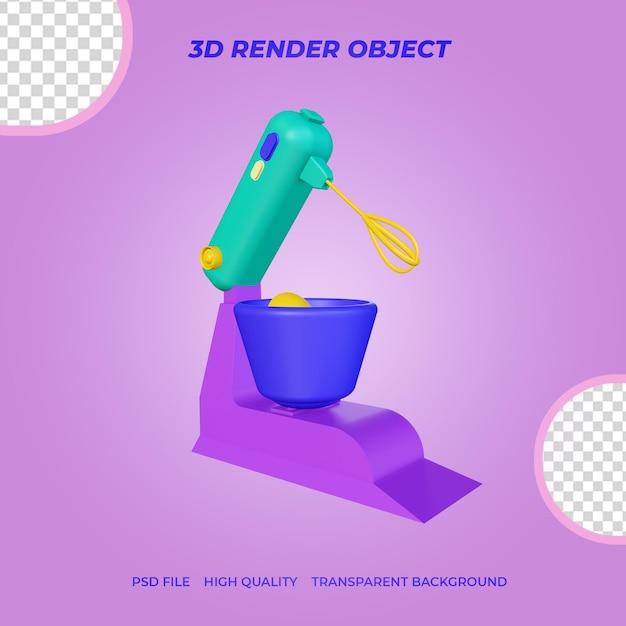 PSD 3dレンダリングアイコンスタンドミキサー