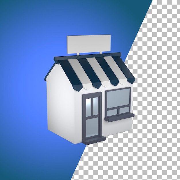 PSD negozio di icone di rendering 3d psd premium