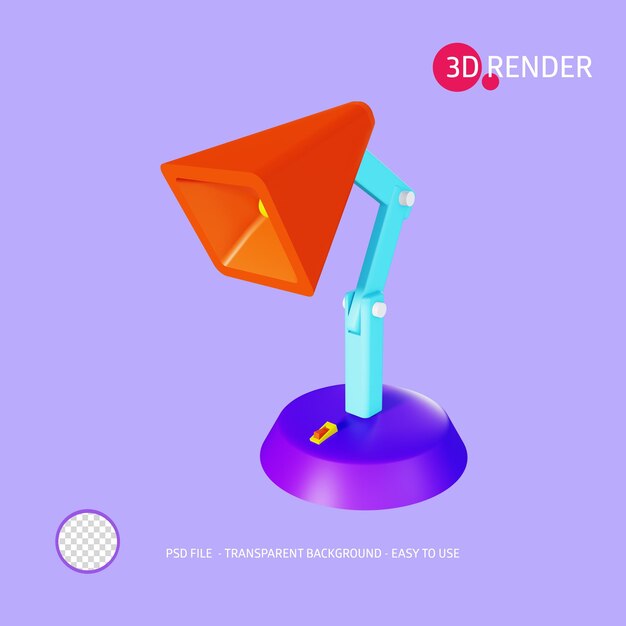 3d render icon study lamp