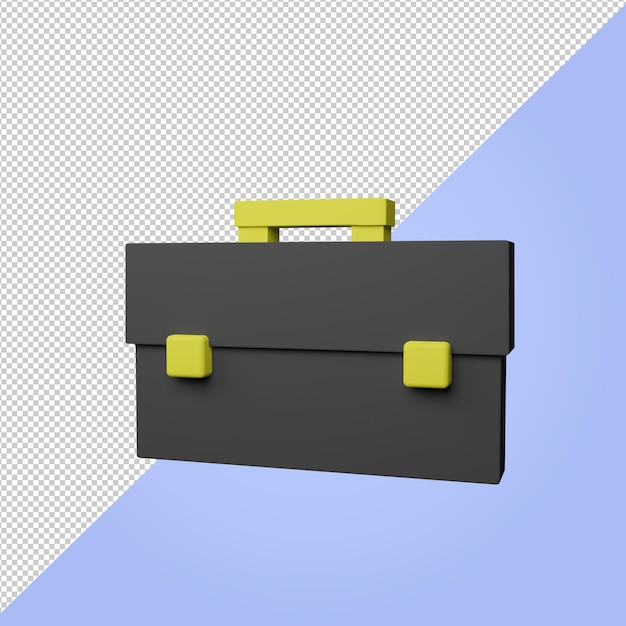 PSD 3d render icon suitcase for school