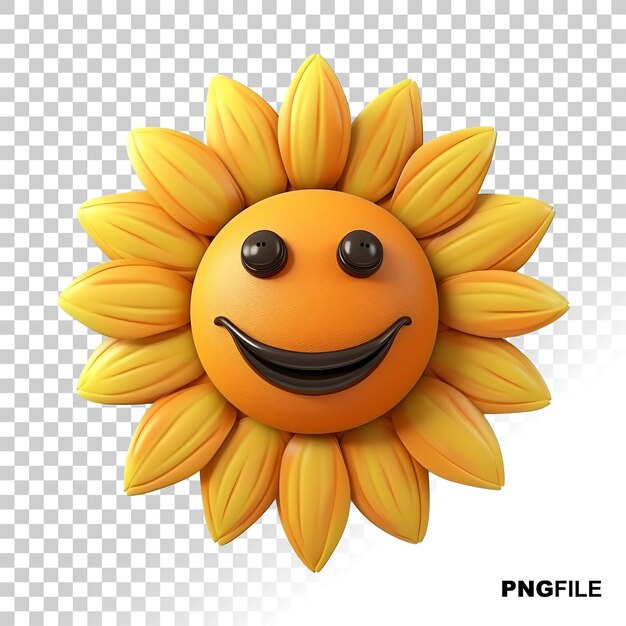 3d render icon of sunflower head cartoon plastic