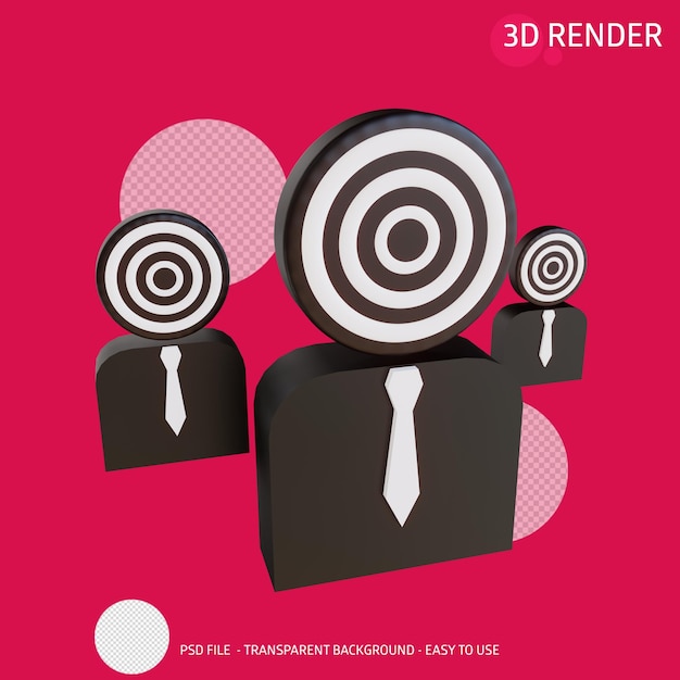 PSD 3d render icon target