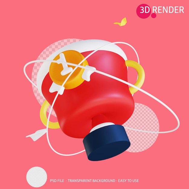 3D render icon trophy 16