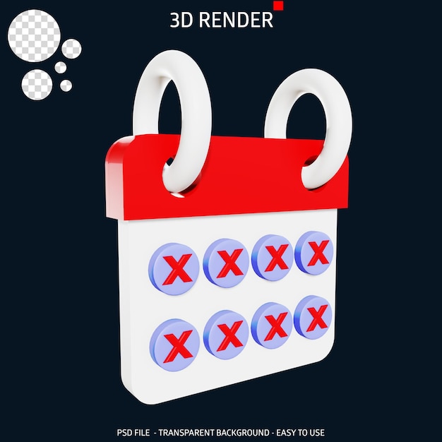 PSD data di avviso dell'icona di rendering 3d 10