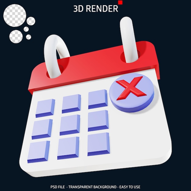 PSD data di avviso dell'icona di rendering 3d 2