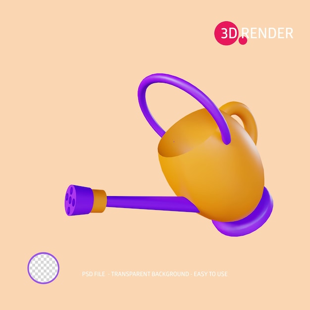 PSD 3d render icon watering can 5