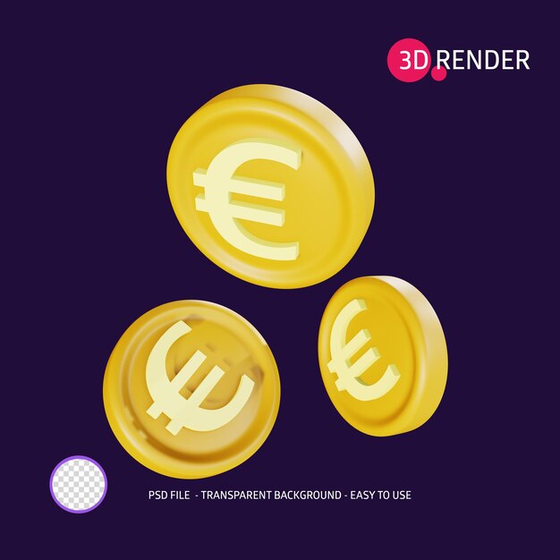 3D render icoon Euro 2