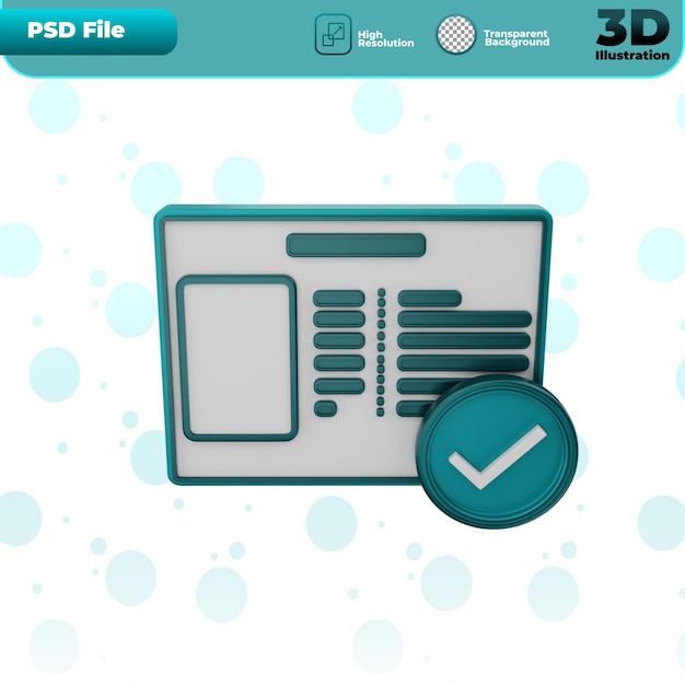 3d render identiteitspictogram illustratie