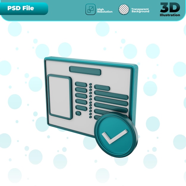 3d render identiteitspictogram illustratie