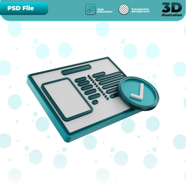 PSD 3d render identity icon illustration