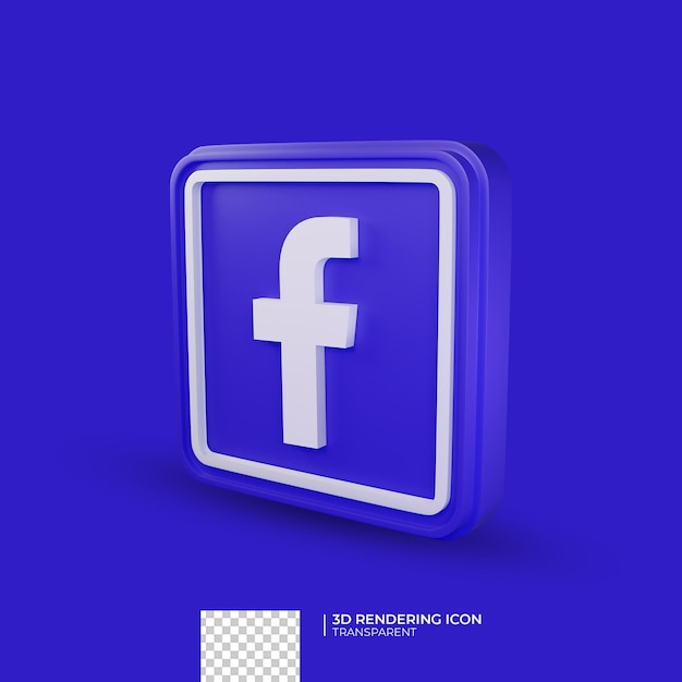 3d render ikona facebooka