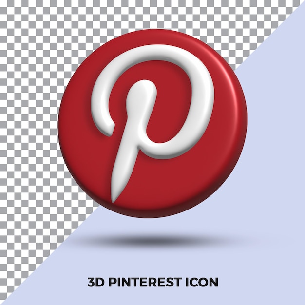 3d Render Ikona Pinterest Na Białym Tle