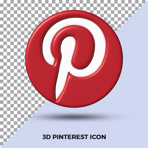 3d Render Ikona Pinterest Na Białym Tle