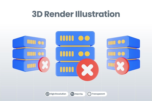 3d Render Ikona Serwera Bazy Danych Z Odizolowaną Ikoną Krzyża