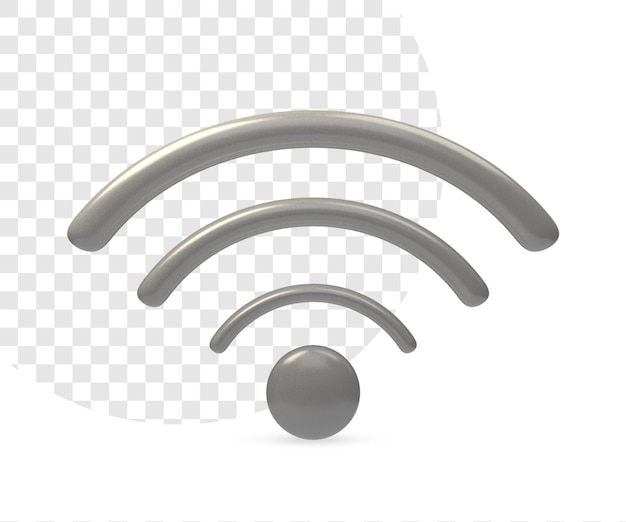 PSD 3d render ikona wifi z przezroczystym tłem do projektowania postów w mediach społecznościowych