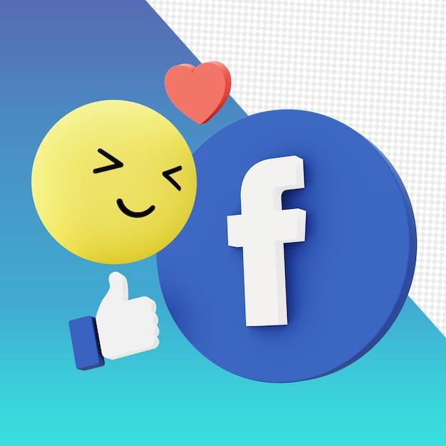 3d render ikony mediów społecznościowych szablon pakietu facebook dla elementów sieci i projektu UI UX