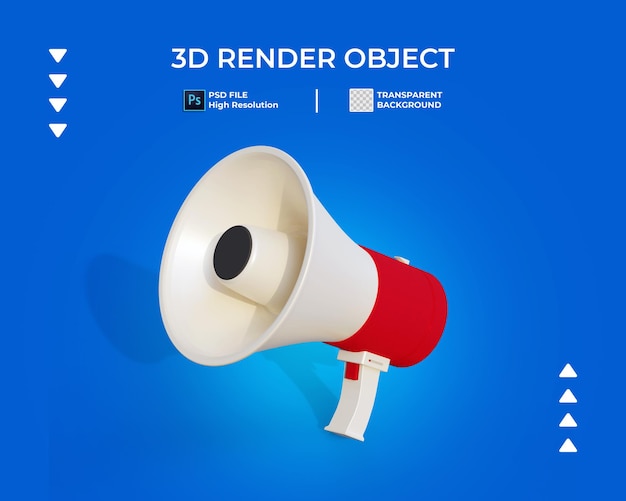 3d Render Ikony Megafonu Na Białym Tle