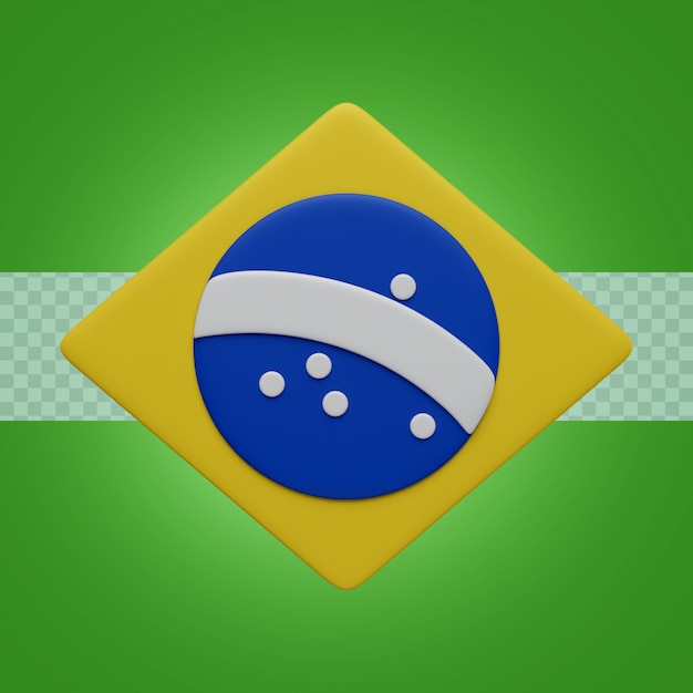 PSD 3d render illustratie braziliaans wapenschild