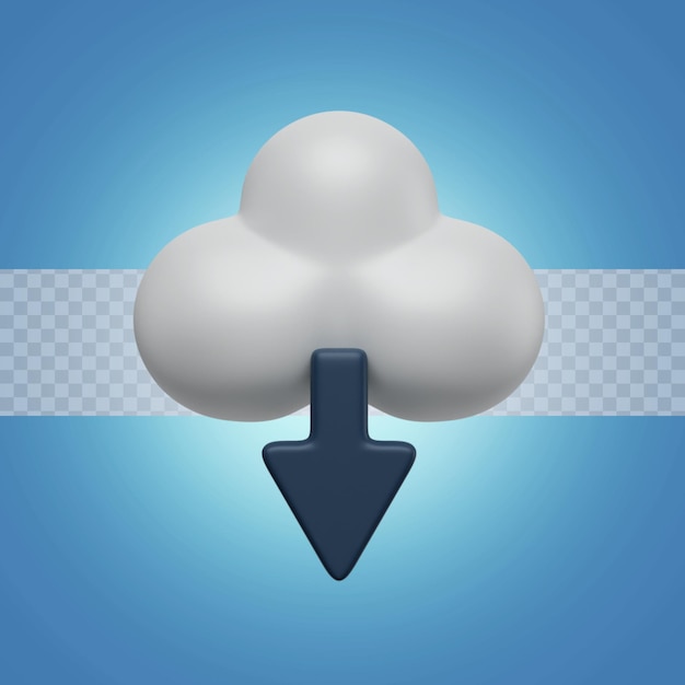 PSD 3d render illustratie downloaden wolk pictogram