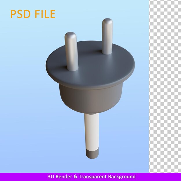 PSD 3d render illustratie elektrische stekkers