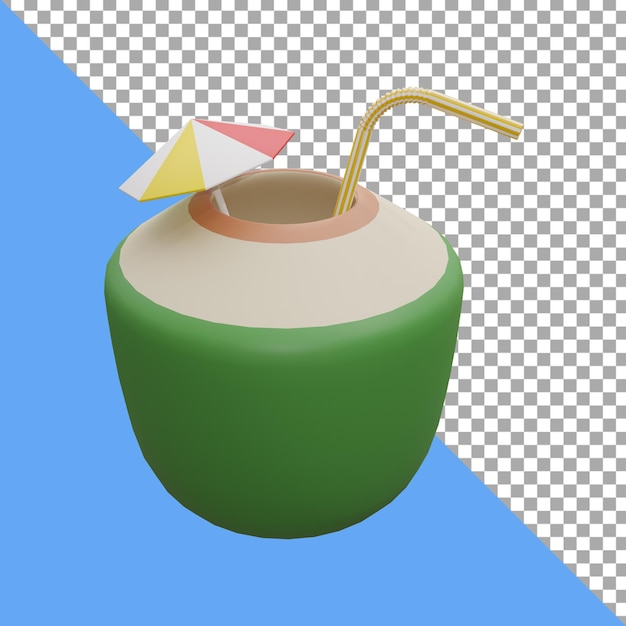 PSD 3d render illustratie kokospalm