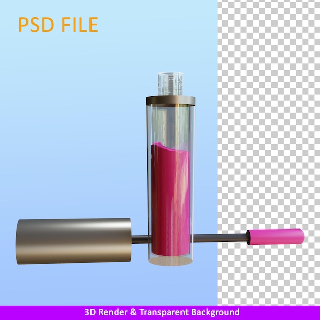 PSD 3d render illustratie lippenstift