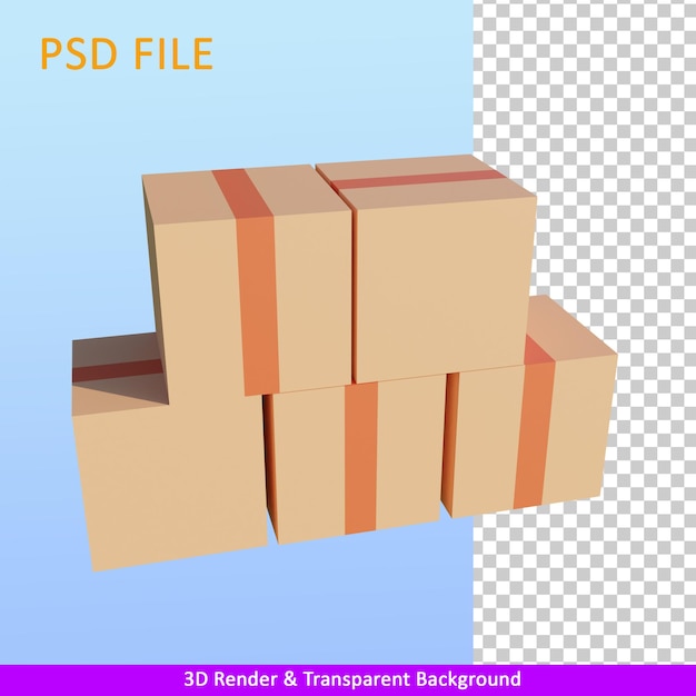 3D render illustratie Pakketten