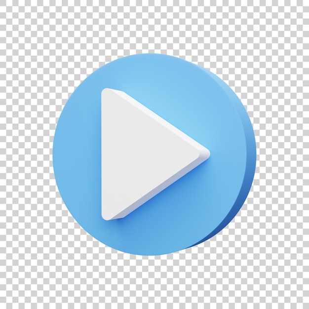 3D render illustratie. Pictogram afspelen.