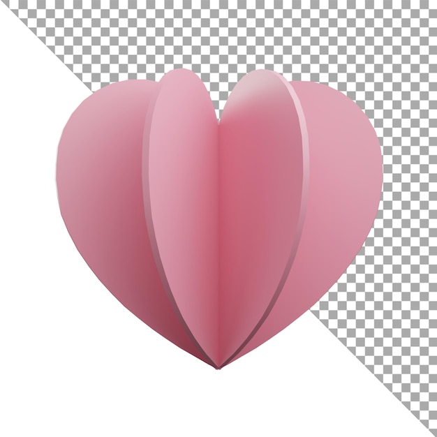 3d render illustratie pictogram liefde roze