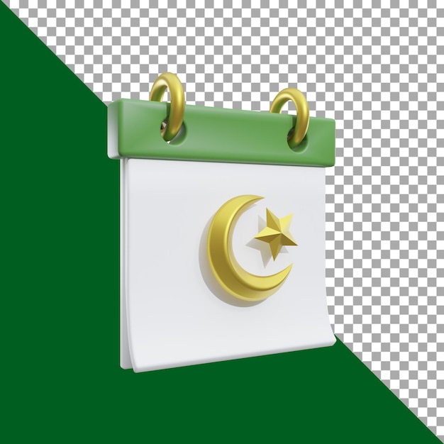 3d render illustratie ramadhan kalender